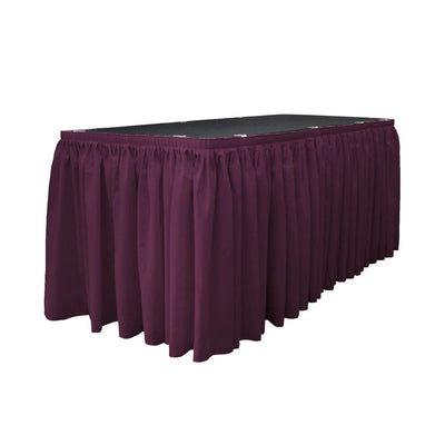 14 Ft. x 29 in. Eggplant Accordion Pleat Polyester Table Skirt
