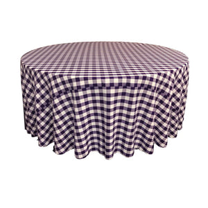 Purple Polyester Checkered Round 108"