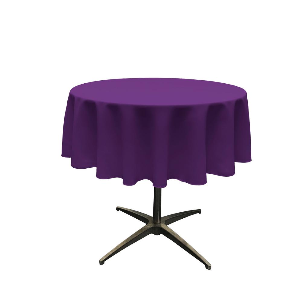51" Purple Polyester Round Tablecloth