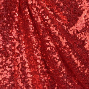 Red Mini Glitz Sequin Mesh Fabric