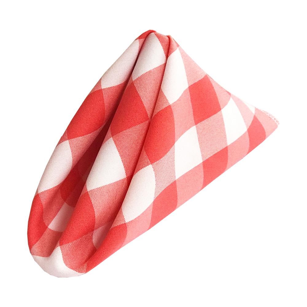 (12 / Pack) White Coral 18" Checkered Polyester Napkin
