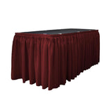 14 Ft. x 29 in. Burgundy Accordion Pleat Polyester Table Skirt