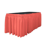 14 Ft. x 29 in. Coral Accordion Pleat Polyester Table Skirt