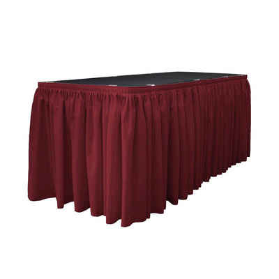 14 Ft. x 29 in. Cranberry Accordion Pleat Polyester Table Skirt