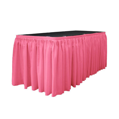 14 Ft. x 29 in. Hot Pink Accordion Pleat Polyester Table Skirt