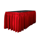 14 Ft. x 29 in. Red Accordion Pleat Polyester Table Skirt