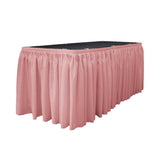 14 Ft. x 29 in. Dusty Rose Accordion Pleat Polyester Table Skirt