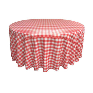 Coral Polyester Checkered Round 90"