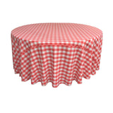Coral Polyester Checkered Round 108"