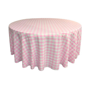 Pink Polyester Checkered Round 108"