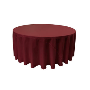 Burgundy 100% Polyester Round Tablecloth 120"