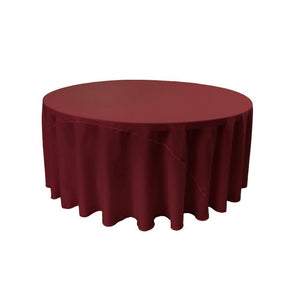 Burgundy 100% Polyester Round Tablecloth 132"