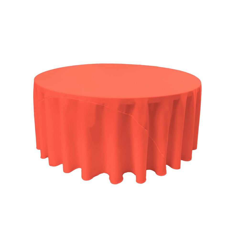 Coral 100% Polyester Round Tablecloth 108"