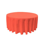 Coral 100% Polyester Round Tablecloth 132"