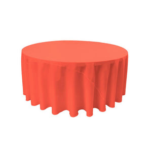 Coral 100% Polyester Round Tablecloth 120"