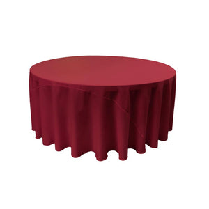 Cranberry 100% Polyester Round Tablecloth 120"