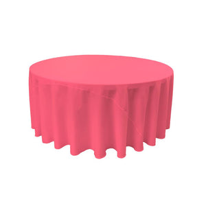 Hot Pink 100% Polyester Round Tablecloth 120"