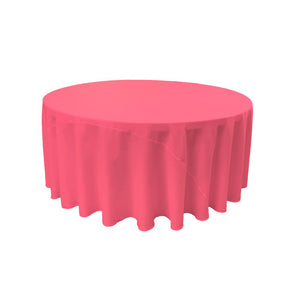 Hot Pink 100% Polyester Round Tablecloth 108"