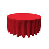 Red 100% Polyester Round Tablecloth 132"