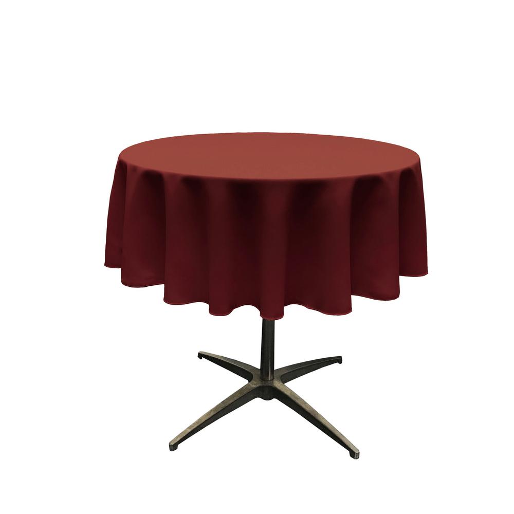 51" Burgundy Polyester Round Tablecloth