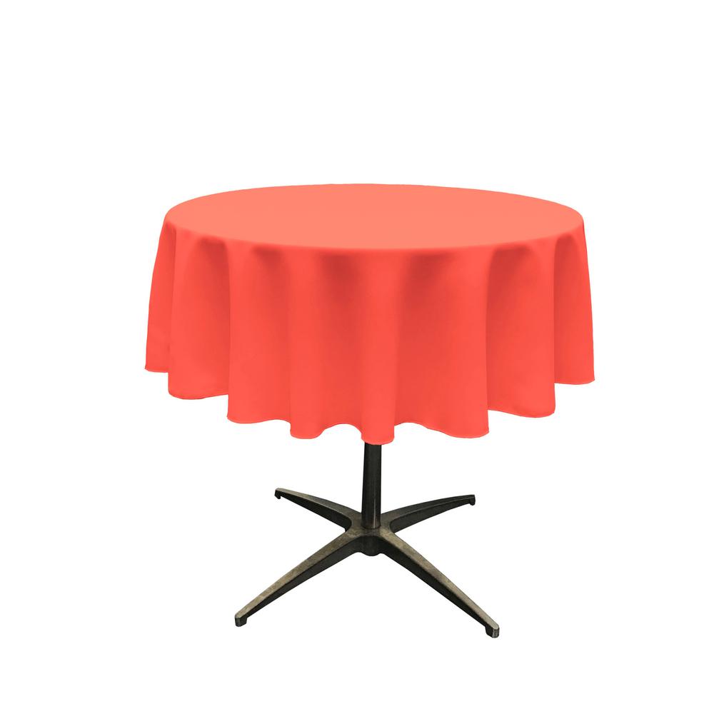 51" Coral Polyester Round Tablecloth