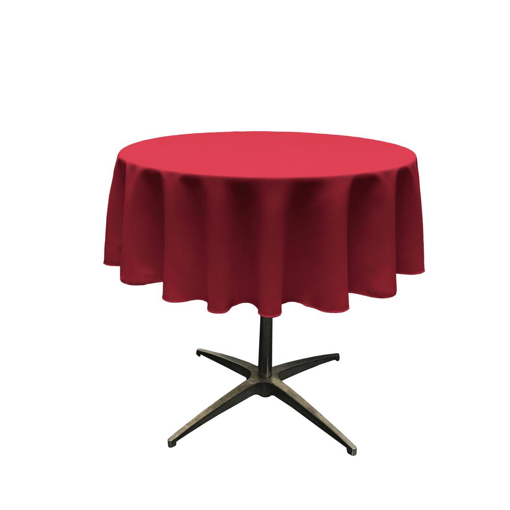 51" Cranberry Polyester Round Tablecloth