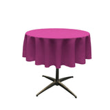 51" Magenta Polyester Round Tablecloth