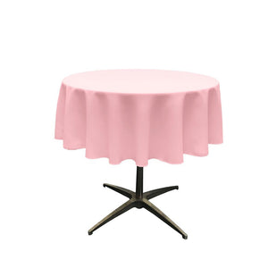 51" Light Pink Polyester Round Tablecloth