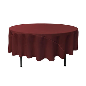 90" Burgundy Polyester Round Tablecloth
