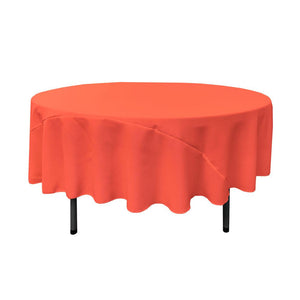 90" Coral Polyester Round Tablecloth
