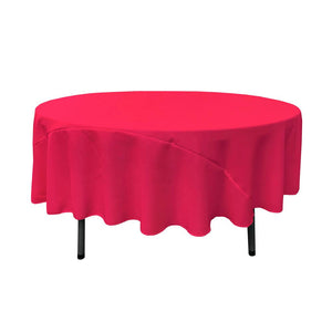 90" Fuchsia Polyester Round Tablecloth