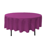 90" Magenta Polyester Round Tablecloth