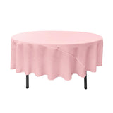 90" Light Pink Polyester Round Tablecloth