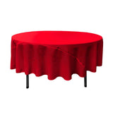 90" Red Polyester Round Tablecloth