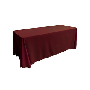 Burgundy 100% Polyester Rectangular Tablecloth 90" x 132"