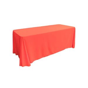 Coral 100% Polyester Rectangular Tablecloth 90" x 132"