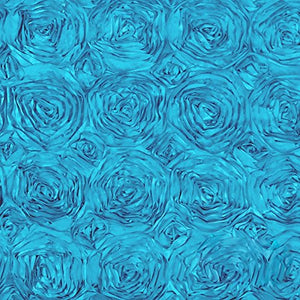 Rosette Satin Turquoise Fabric