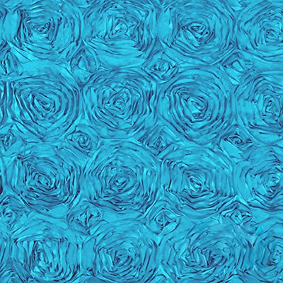 Rosette Satin Turquoise Fabric