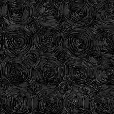 Rosette Satin Black Fabric