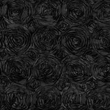 Rosette Satin Black Fabric