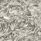 Rosette Satin Silver Fabric