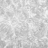 Rosette Satin White Fabric