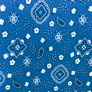 Paisley Bandana Royal Blue Poly Cotton Fabric