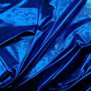 Blue Spandex Lame Foil Stretch Metallic Fabric / 50 Yards Roll