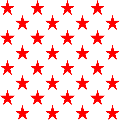 Red Stars on White Paisley Bandana Poly Cotton Fabric