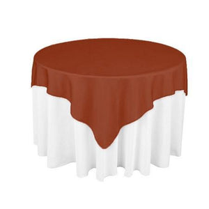 Rust Square Polyester Overlay Tablecloth 72" x 72"