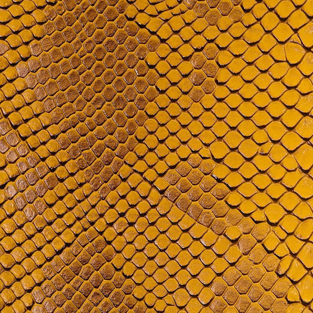 Gold Faux Viper Sopythana Snake Skin Vinyl Fabric