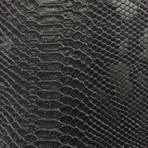 Black Faux Viper Sopythana Snake Skin Vinyl Fabric / 40 Yards Roll
