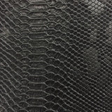 Black Faux Viper Sopythana Snake Skin Vinyl Fabric