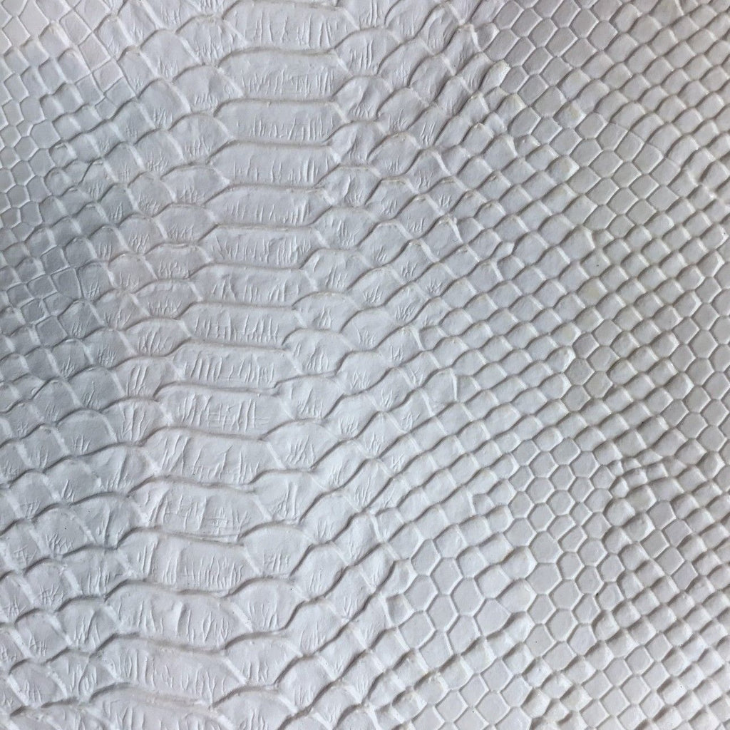 White Faux Viper Sopythana Snake Skin Vinyl Fabric
